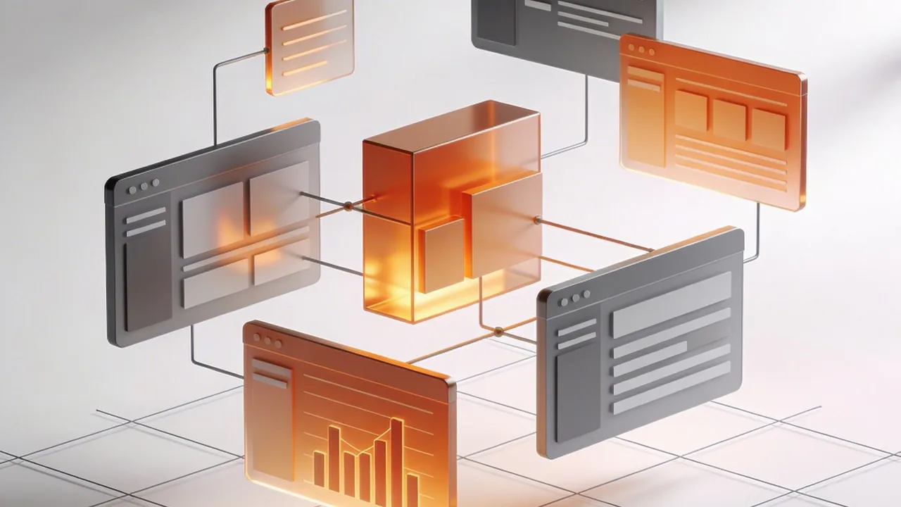 reliability over speed, Digital product reliability visualization showing stable versus unstable UI components in a premium 3D editorial style