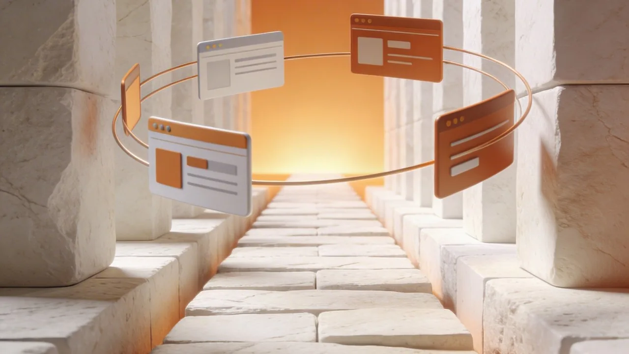 A forward-looking 3D architectural scene illustrating the longevity of reliable AI branding.