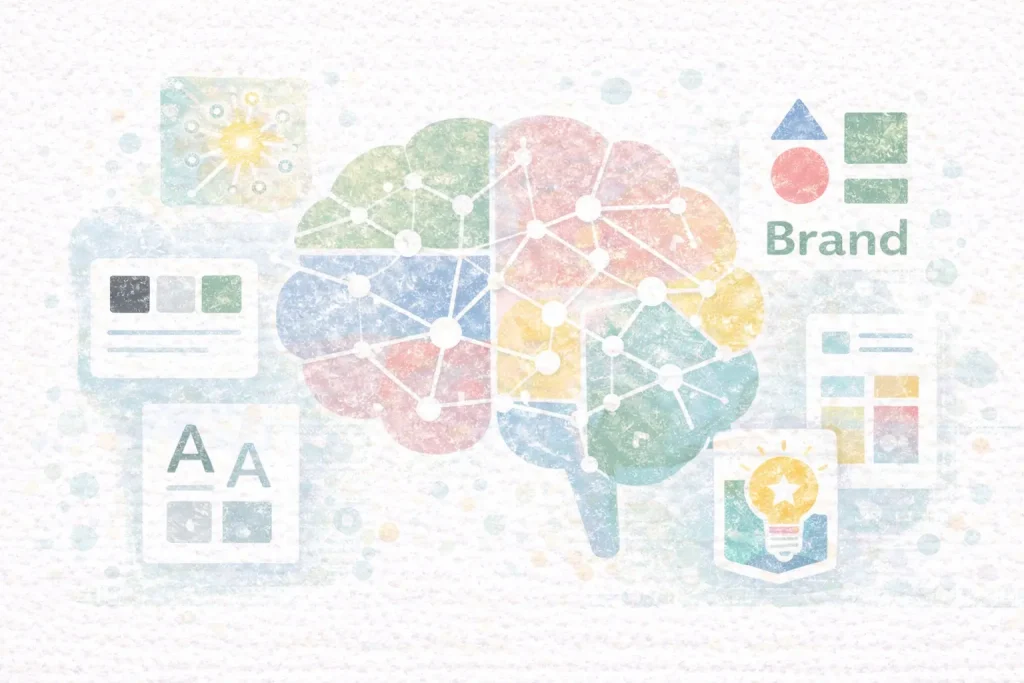 AI brand strategy collaboration between human and AI visualization