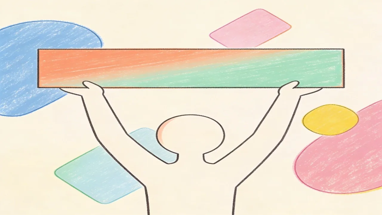 Types of gradients - linear gradient example with abstract figure and pastel colors (no my keywords is types of gradients