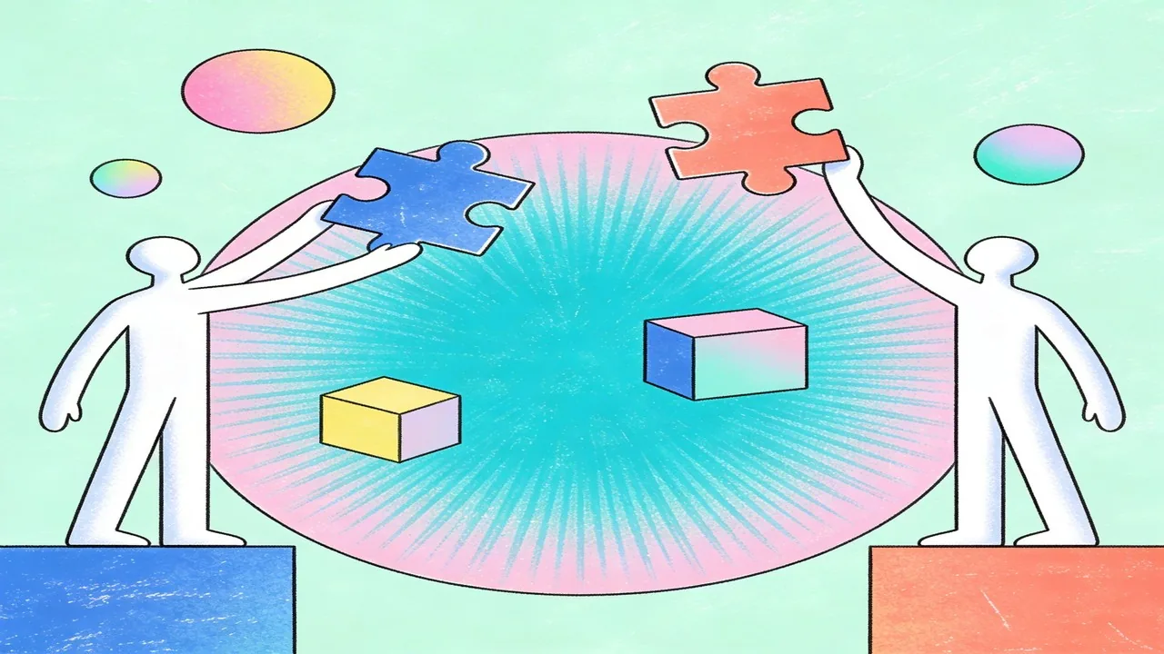 Types of gradients - radial gradient example showing depth and focus with abstract figures (no my keywords is types of gradients