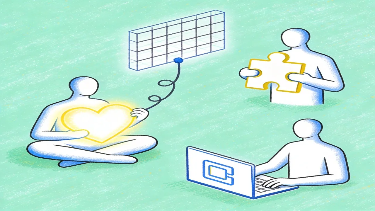 A conceptual illustration highlighting the importance of human empathy and intuition in AI prototyping.